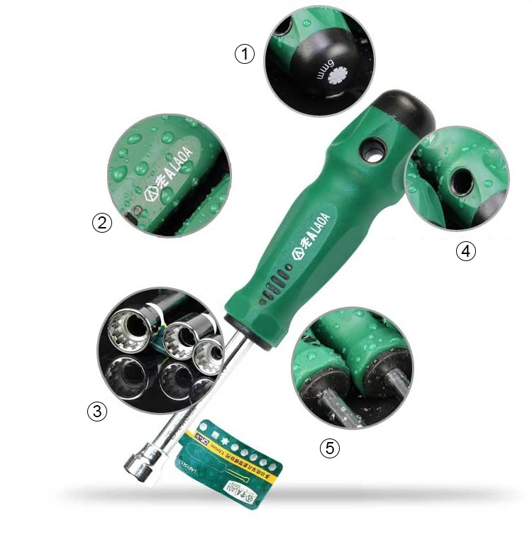 LAOA многофункциональная отвертка, отвертка с резиновой ручкой, отвертка, инструмент для отверждения, противоскользящие металлические шестигранные винты