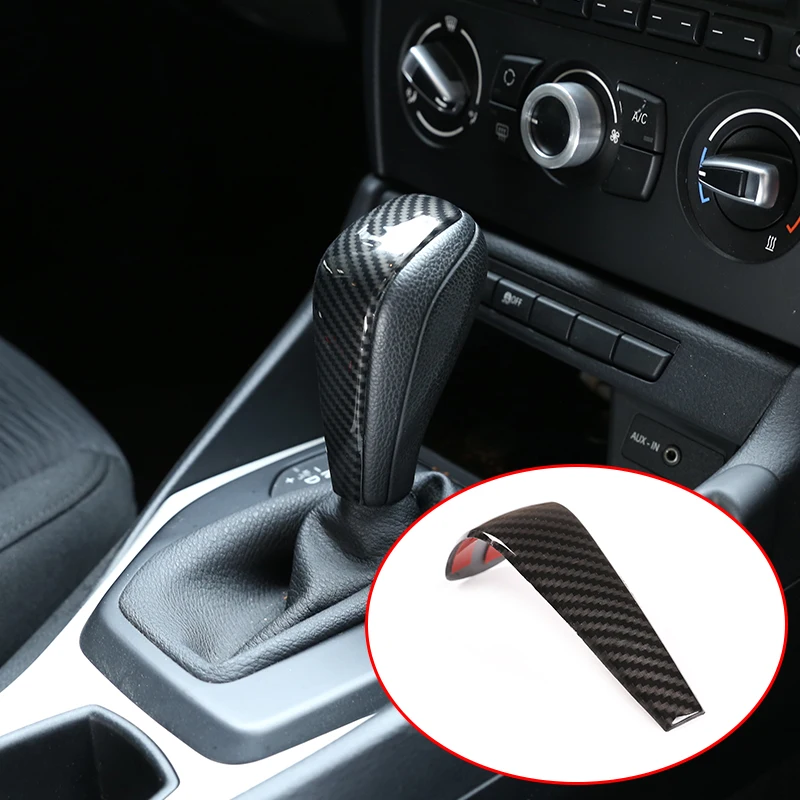 

For E48 E61E64 E65 E85 E86 E83 E53 E81 E82 E87 E90 E91 E92 E93 F01 Carbon Fiber ABS Car Gear Shift Head Cover Trim