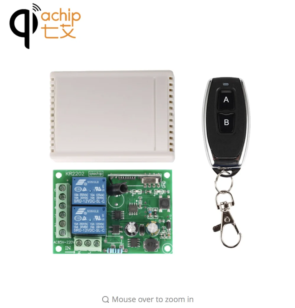 

433Mhz Universal Wireless Remote Control Switch AC 250V 110V 220V 2CH Relay Receiver Module and 1PCS RF 433 Mhz Remote Controls
