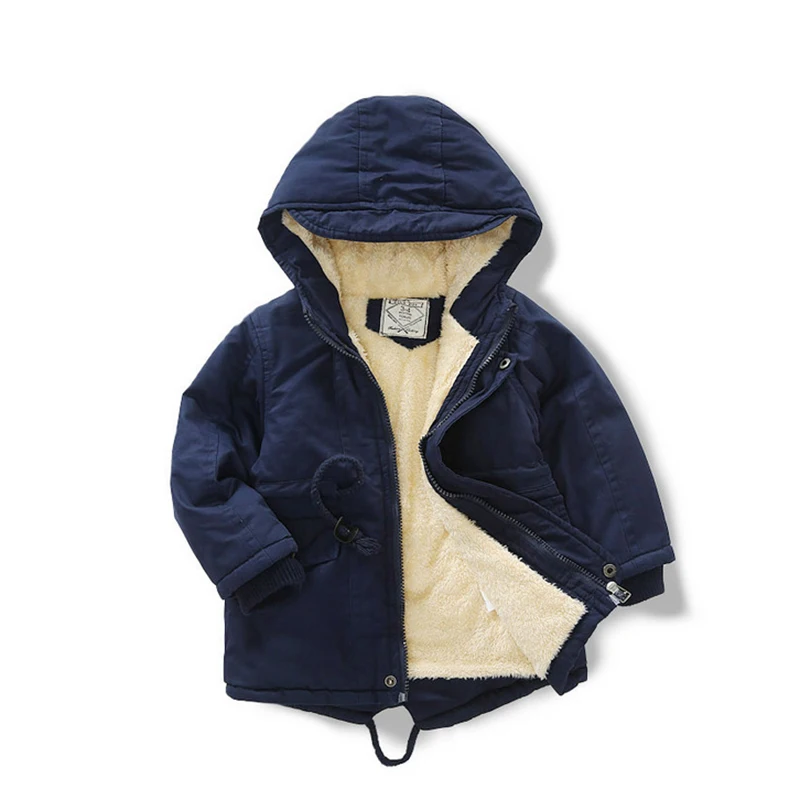Kopen Winter Herfst Thicken Jas Jongens Meisje Kids Windjack Jassen Mode Kinderen Hooded Trenchcoat voor peuter jas Katoen Warm