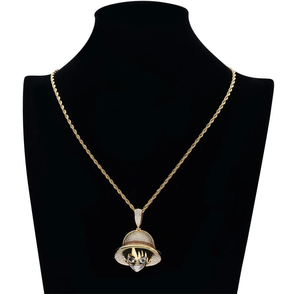 Hip Hop Jewelry Cartoon Monkey D Luffy Pendant Necklce (5)