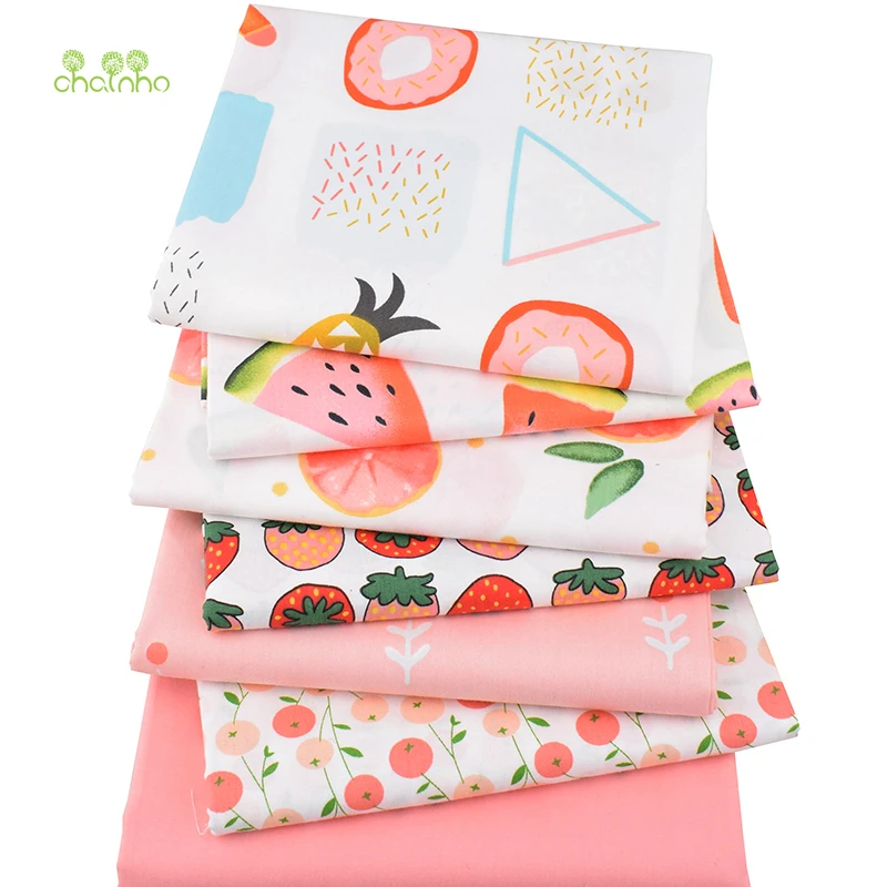 

Chainho Printed Twill Cotton Fabric,Patchwork Cloth,Cartoon Fruit Tissue,DIY Sewing&Quilting Material For Baby&Children,7pcs/lot