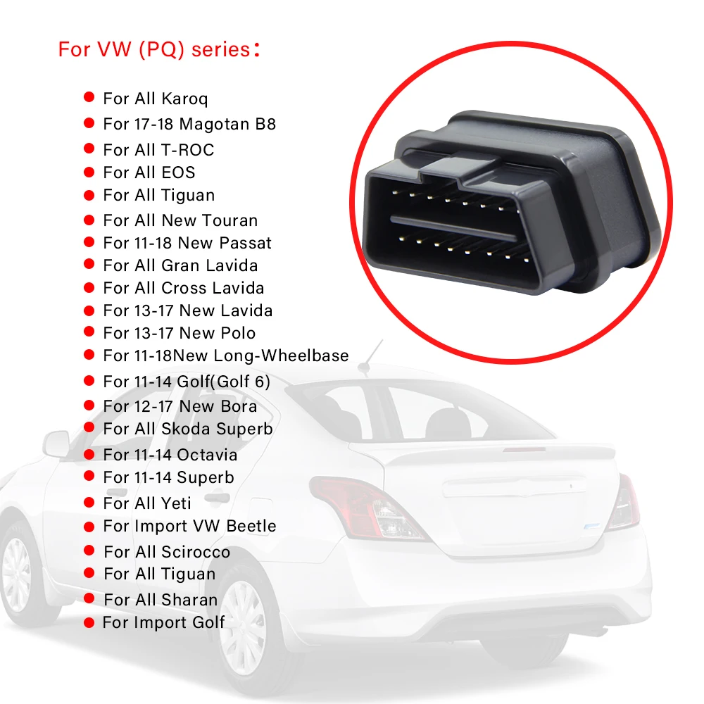 For VW OBD2 Window Closer Diagnostic Tool obd 16Pin OBD Window Close Lock when driving/Rear View Mirror Folding Scanner