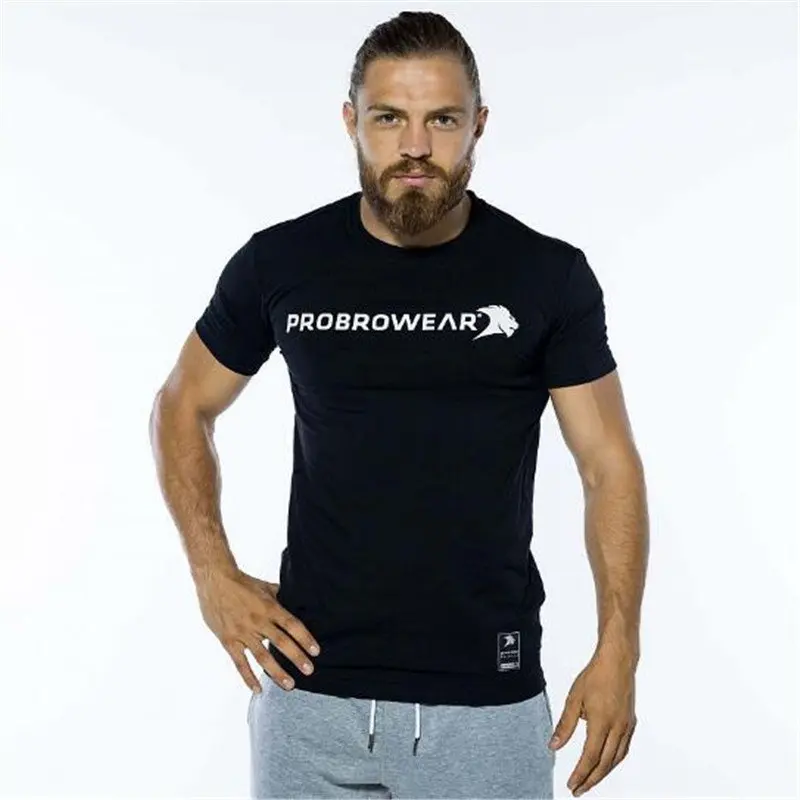 

2019 men's new summer T-shirt men's outdoor sports fitness slim short sleeve running thin