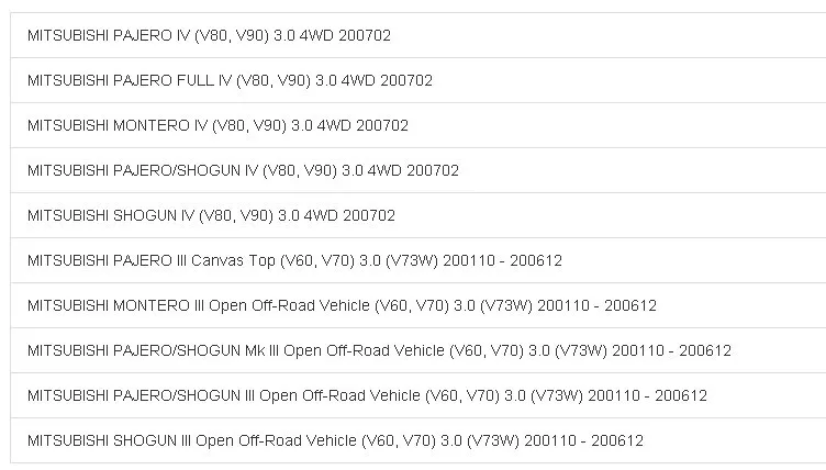 Полный комплект прокладок подходит для MITSUBISHI 6G72(SOHC 24 V) MITSUBISHI PAJERO IV/MONTERO IV, MD976845