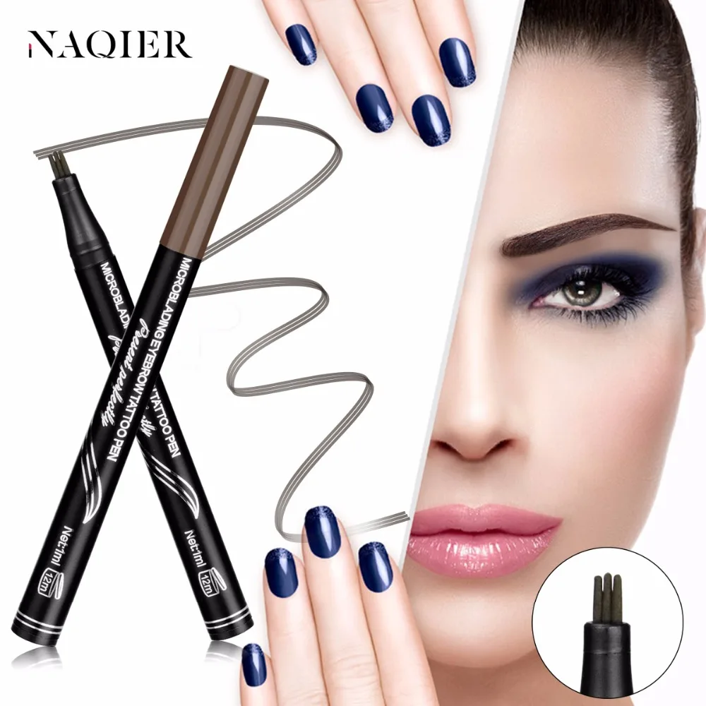 

NAQIER 3 Colors microblading Eyebrow Tattoo Pen Fine Sketch Liquid Tint Natural Tattoo Waterproof Brown Eye brow Pencil Makeup