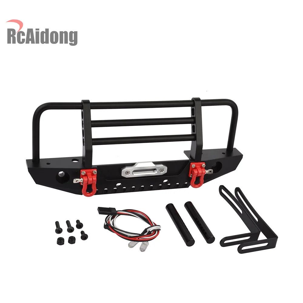 

RCAIDONG Metal Front Bumper for 1/10 RC Crawler Car Axial SCX10 90046 Traxxas TRX-4 TRX4
