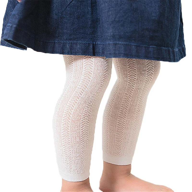 Newborn Baby Tight Summer Mesh Thin Cotton Baby Girl Tights Solid