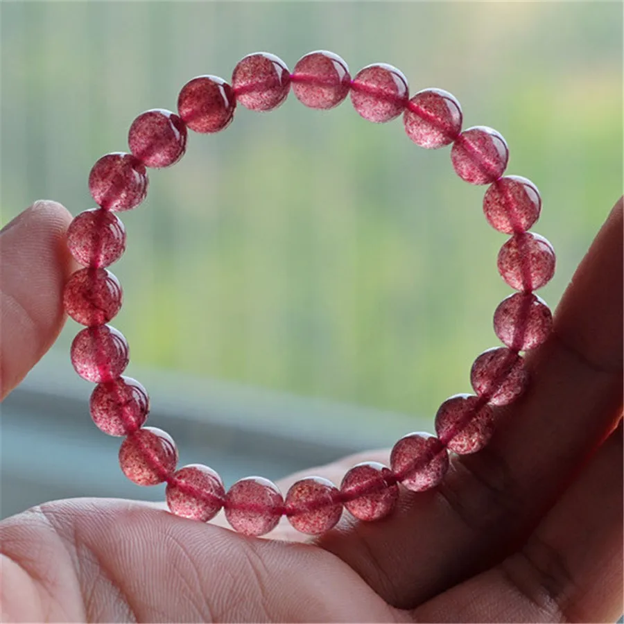 Strawberry Quartz stone bracelet - Beads 10 mm AA | Achamana - Achamana