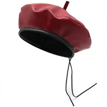 Новинка, осенняя мода, кожаный берет, кепка для женщин и мужчин, Повседневные шапки, теплые береты, универсальная шапка, высокое качество