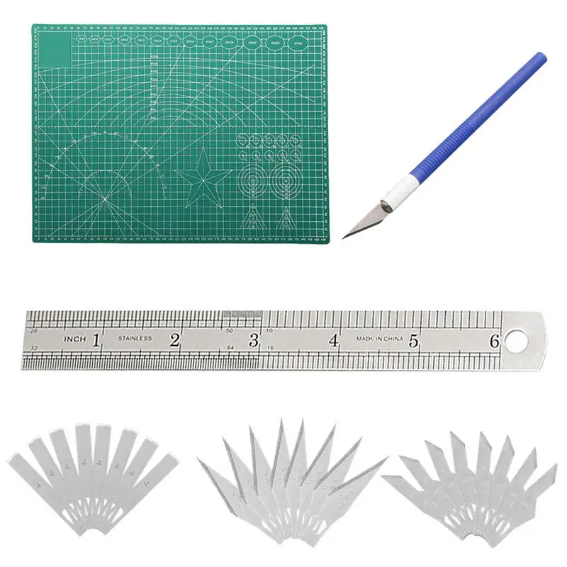 

28PCS Pen Cutter Set Cutting Pad A3 Model Student Engraving Model Auxiliary Tool