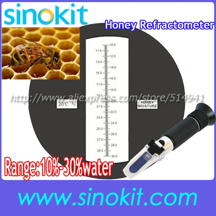 

Wholesales 10%-30%water Honey Refractometer without calibration oil RHF-30ATC