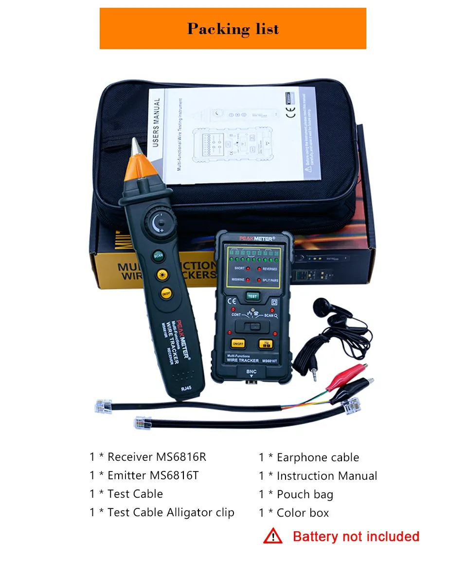 PEAKMETER MS6816R кабель провода трекер телефонной линии DC уровень сети тестер метр для теле связи сетевые инструменты