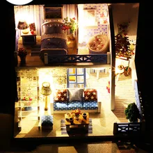 Кукольный домик DIY House Modle Деревянный светильник подарок на день рождения для детей взрослых друзей BM88