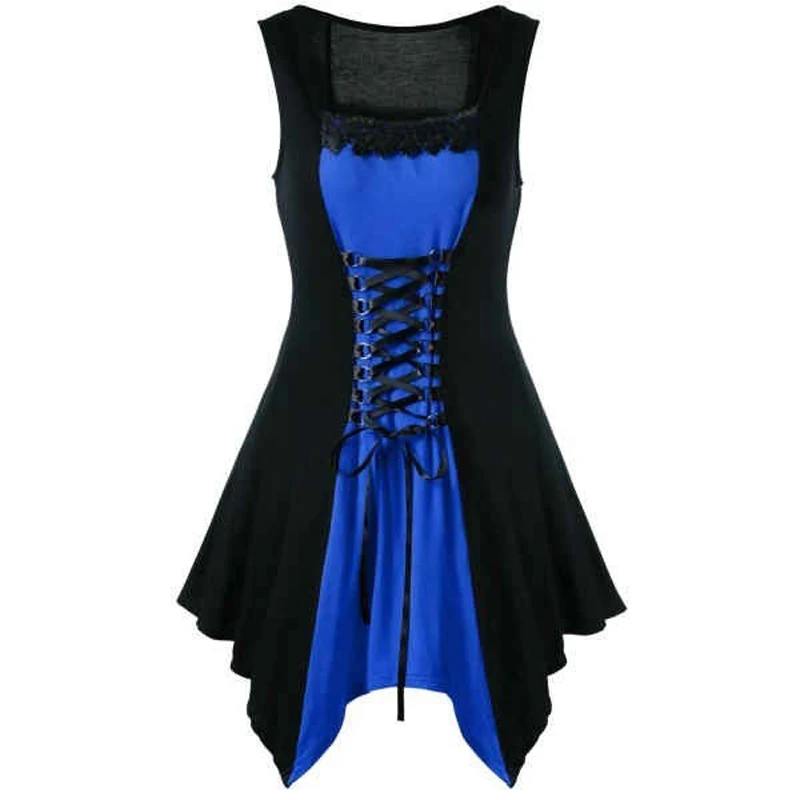 

Ladies Dress Women Cosplay Summer Irregular Costume Fashion Party Plus Size Sexy Evening Loose Sleeveless Lace Up