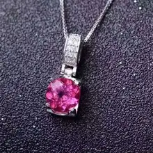 Натуральный Красный топаз кулон S925 Серебряный натуральный драгоценный камень кулон Цепочки и ожерелья модный элегантный простой квадратный женские офисные туфли, хорошее ювелирное изделие