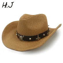Для женщин Для мужчин соломы ковбойские шляпа с полями закатать леди джентльмен Джаз сомбреро Кепки Лето Hombre Пастушка Hat Размеры 56-58 см