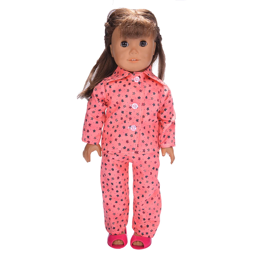 

Lovely pajamas set Doll Clothes Wear fit 18 inch American Children best Birthday Gift N540