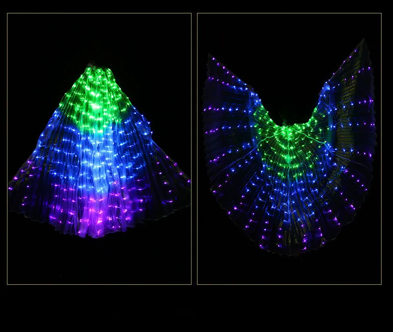 Ruoru светодио дный LED Isis крылья с палочки держатели танец живота аксессуары сценический реквизит сиясветодио дный ющие Светодиодные Крылья