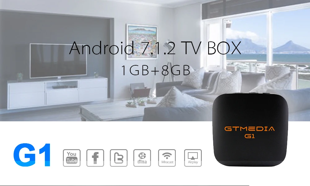 GTMEDIA G1 Smart tv Box Android 7,1 1 ГБ 8 ГБ S905W bulit в wifi H.265 4K телеприставка медиаплеер Бразилия IP tv Android tv Box