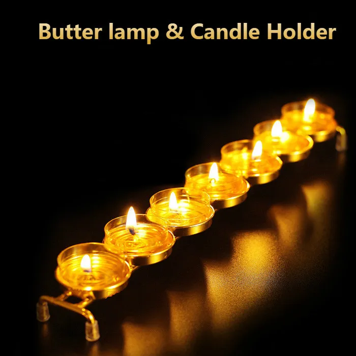 The Buddhist temple seven alloy lamp frame stainless steel butter lamp