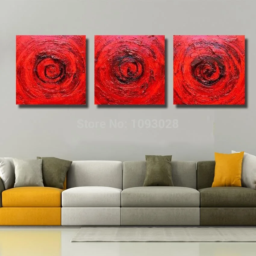 

Free Shipping Pure Hand-painted Oil Painting Adornment Bedroom Red Roses Abstract Painting Pictures no Framework Canvas Art