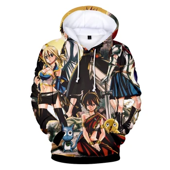 

Hot Anime Fairy Tail Print Hooede Sweatshirt Male/Female Harajuku personality Print Long Sleeve Hoodies