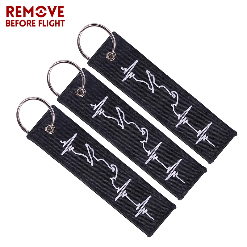 Брелок для ключей с вышивкой в виде пульса 5 шт./лот|key ring|embroidery tagkey rings for car |