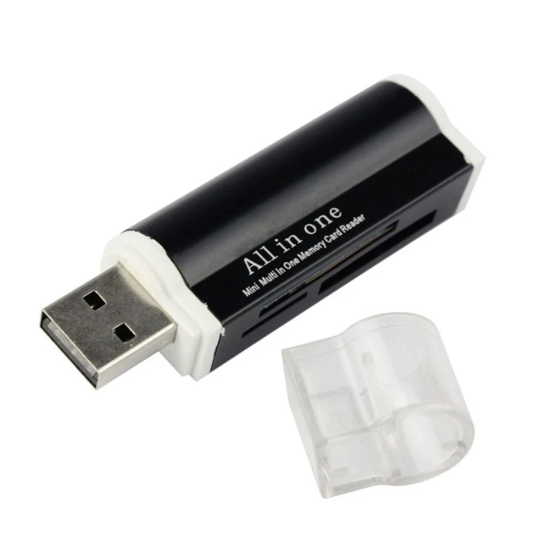 

ANBES Portable USB 2.0 All in 1 Multi Card Slots Memory Card Reader External For T-Flash MMC TF M2 Memory Stick Card