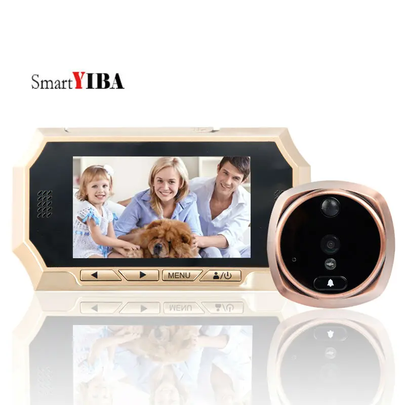 

SmartYIBA 720P Wide Angle 4.3" Video Door Bell Video Door Viewer Motion Detection Auto-Recording Door Peephole Viewer Door Eye