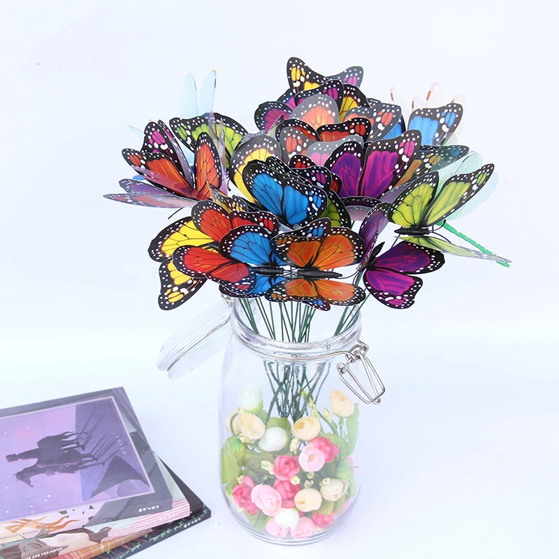 

20 Pieces Garden Butterflies Stakes And 4 Pieces Dragonflies Stakes Garden Ornaments For Yard Patio Party Decorations For Plant
