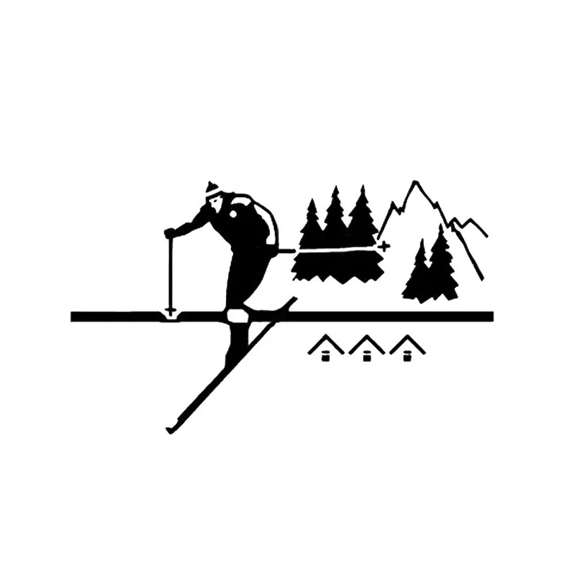 

15*9 Fashion Down Slopes Skiing Decor Car Styling Car Stickers Silhouette High Quality Vinyl