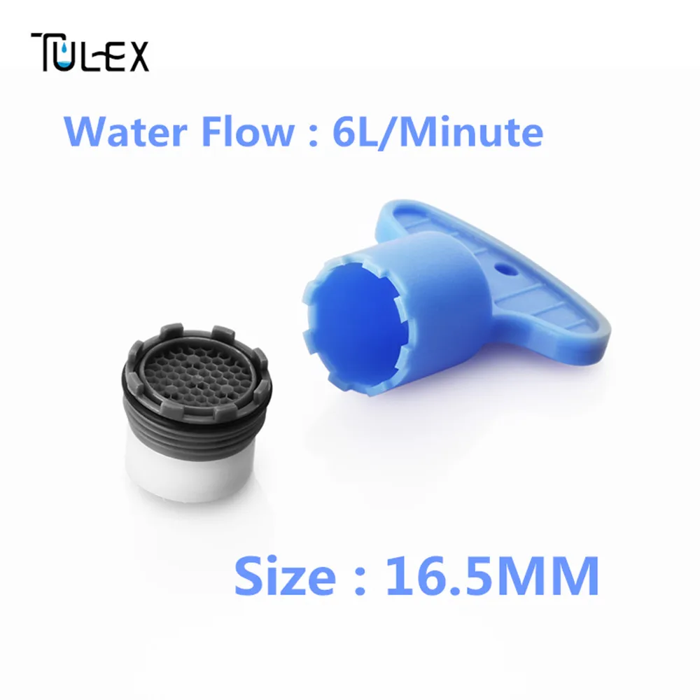 TULEX аэратор для смесителя скрытый сердечник 16,5 мм 6-8L фильтр с носиком Bubbler с набором инструментов для самостоятельной установки для ванной комнаты кран для кухни - Цвет: M16.5-6Lset