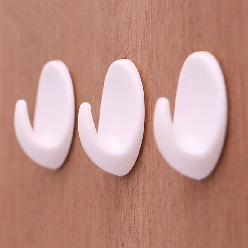 5 шт. самоклеющиеся клейкие для одежды Крючок настенный держатель для двери практичная вешалка для полотенец для ванной комнаты кухонная настенная вешалка для ванной комнаты - Цвет: Белый