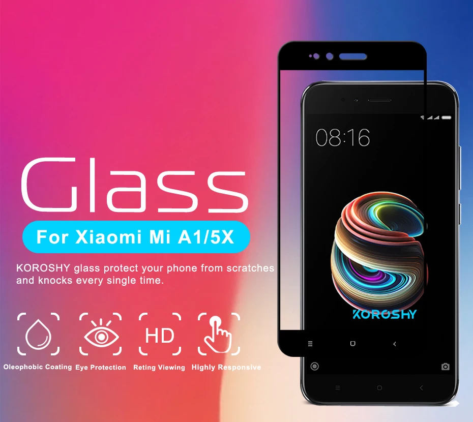 KOROSHY 2.5D Full Cover Tempered Glass for Xiaomi Mi A1 5X MiA1 Mi5X M A1 5X MA1 M5X Screen Protector Toughened Guard Glass Film (4)