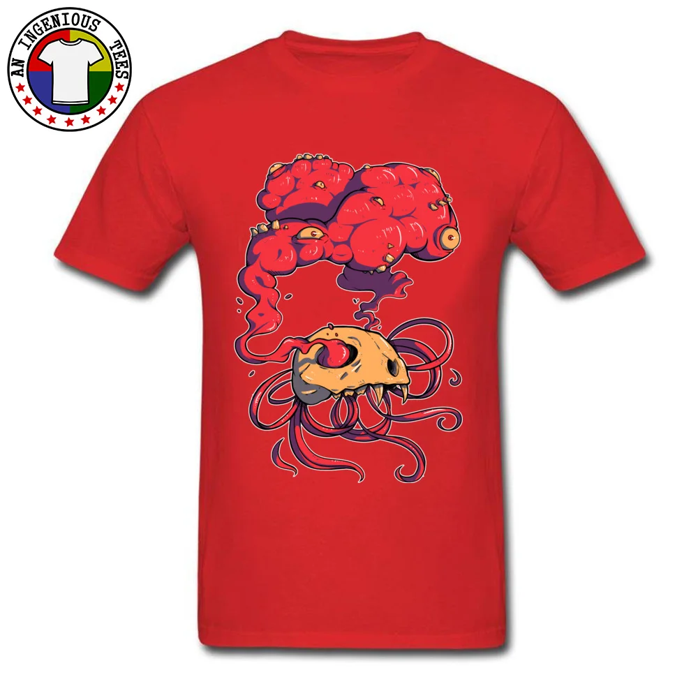 Casual Skull and guts O-Neck T-shirts ostern Day Tops Tees Short Sleeve for Men Prevailing All Cotton comfortable Top T-shirts Skull and guts red