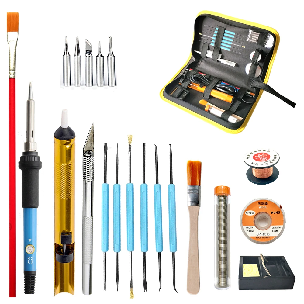

Adjustable temperature soldering iron Electric iron set Welding aids 6 pieces kit High-quality soldering iron head suction gun