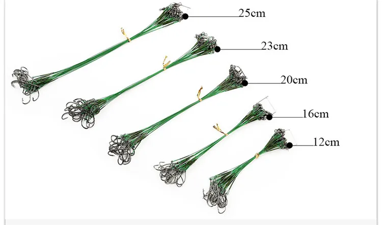 FTK 20 шт., противоукусная стальная проволока, лидер, рыболовная леска с крюком, 12-25 см, поворотный свинцовый стержень, рыболовный поводок, 20-80 фунтов, поводки для рыбалки