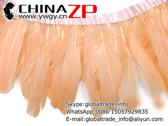 Feather Trim, 1 Yard - PEACH Goose Nagoire and Satinettes Feather Trim