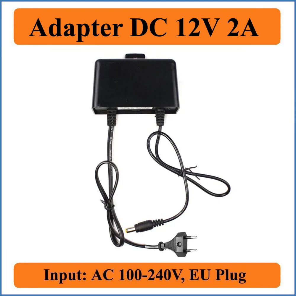 

Outdoor Rainproof 12V 2A EU Plug AC DC Adapter AC100-240V to DC 12V chargerd Power Supply 5.5mm x 2.1-2.5mm for LED strip light