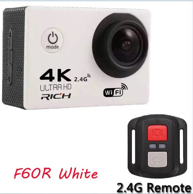 Богатая Экшн-камера F60/F60R Ultra HD 4 K/30fps WiFi 2," 170D go Helmet Cam pro Подводная Водонепроницаемая Спортивная камера - Цвет: Серый