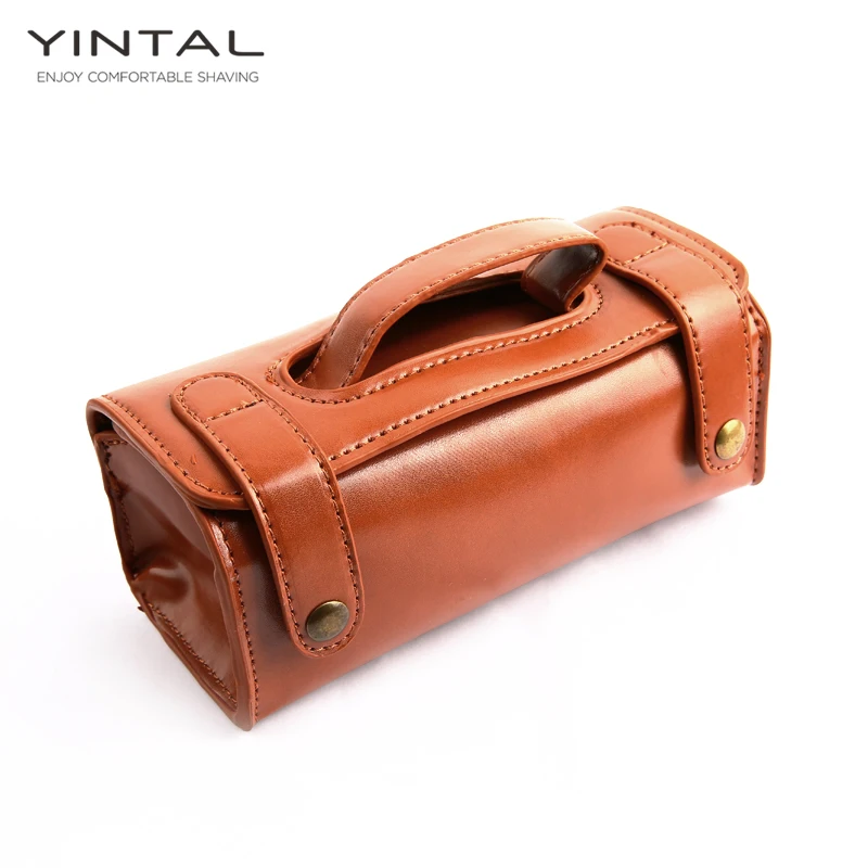 

YINTAL Manual Shaving Razor Portable Shaving Brush Travel Leather Bag For Double edge Safety Razors Box (Only 1 box)