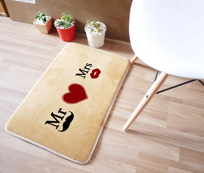 MR MRS Red Heart High Quality 2017 New Arrival 40*60cm Bath Mats