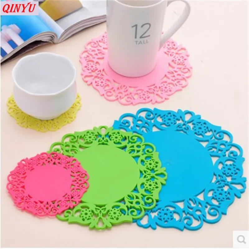 10 шт. силиконовые коврики в форме цветов для подстаканника|coffee coaster|heat resistant matmat cup