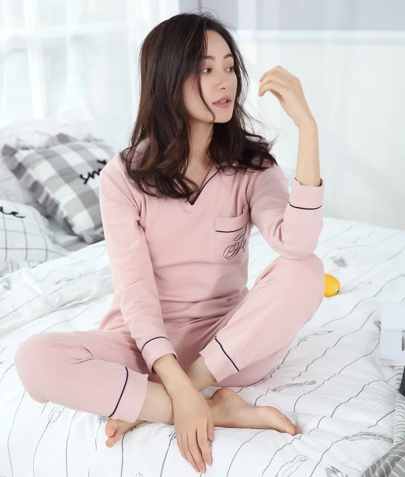 knitted cotton pullover sleepwear spring (3)
