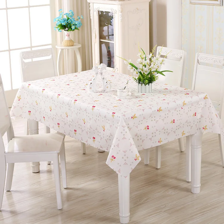  Brief Fresh PVC Waterproof Table Cloth Pastoral Floral Geometric Home Rectangle Plastic Cloth Tea T