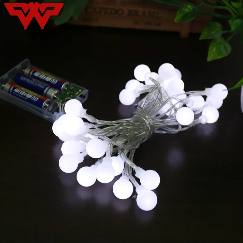

WOOTOP 4.2 M 40 small frosted white ball battery box light string Christmas tree Festival interior decoration light string