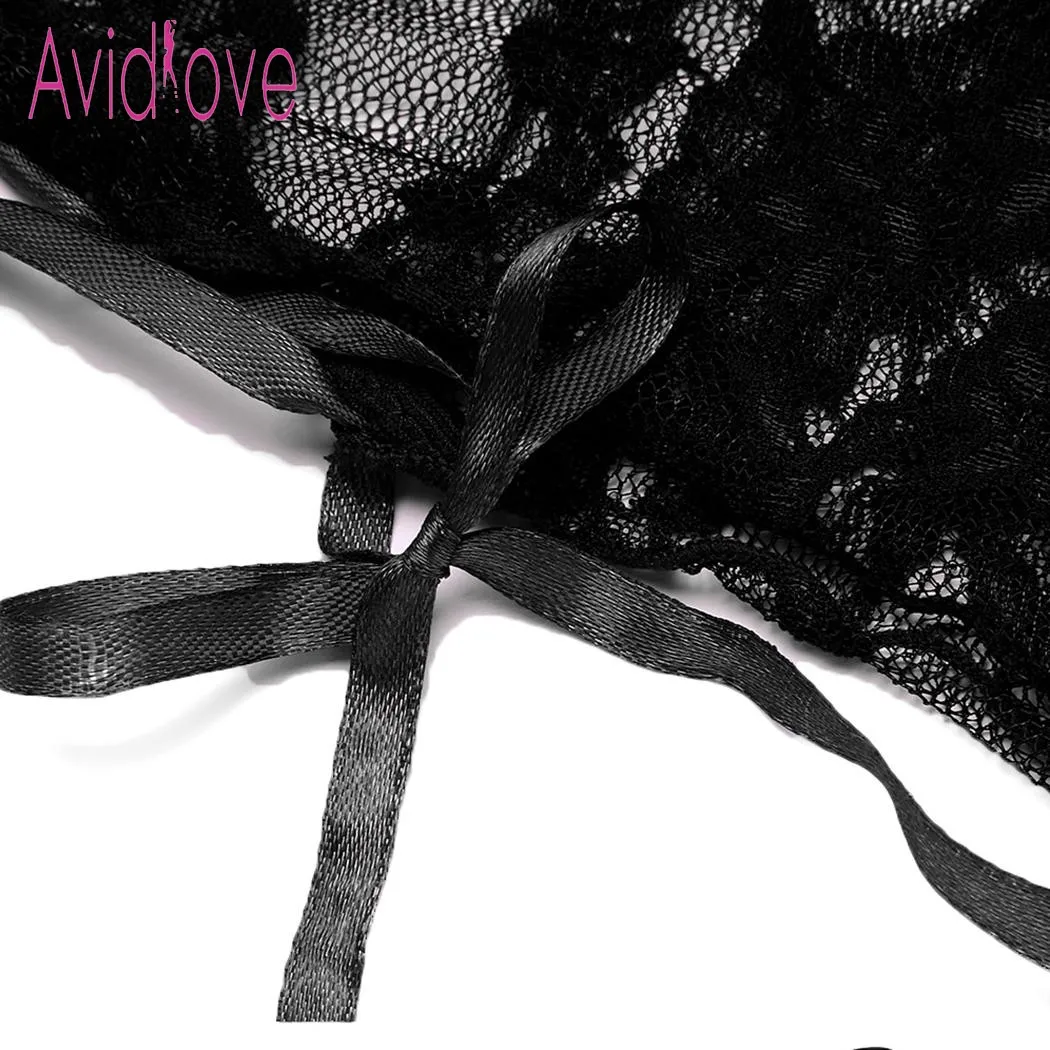 Женское сексуальное нижнее белье Avidlove кружевное Прозрачное с цветочным принтом