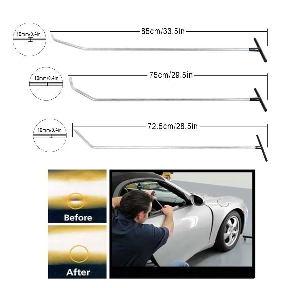 WHDZ PDR стержни 11 шт. Авто тело вмятин ремонт градом повреждения удаления инструменты PDR стержни инструмент для авто тела вмятин удаление PDR стержни крюк