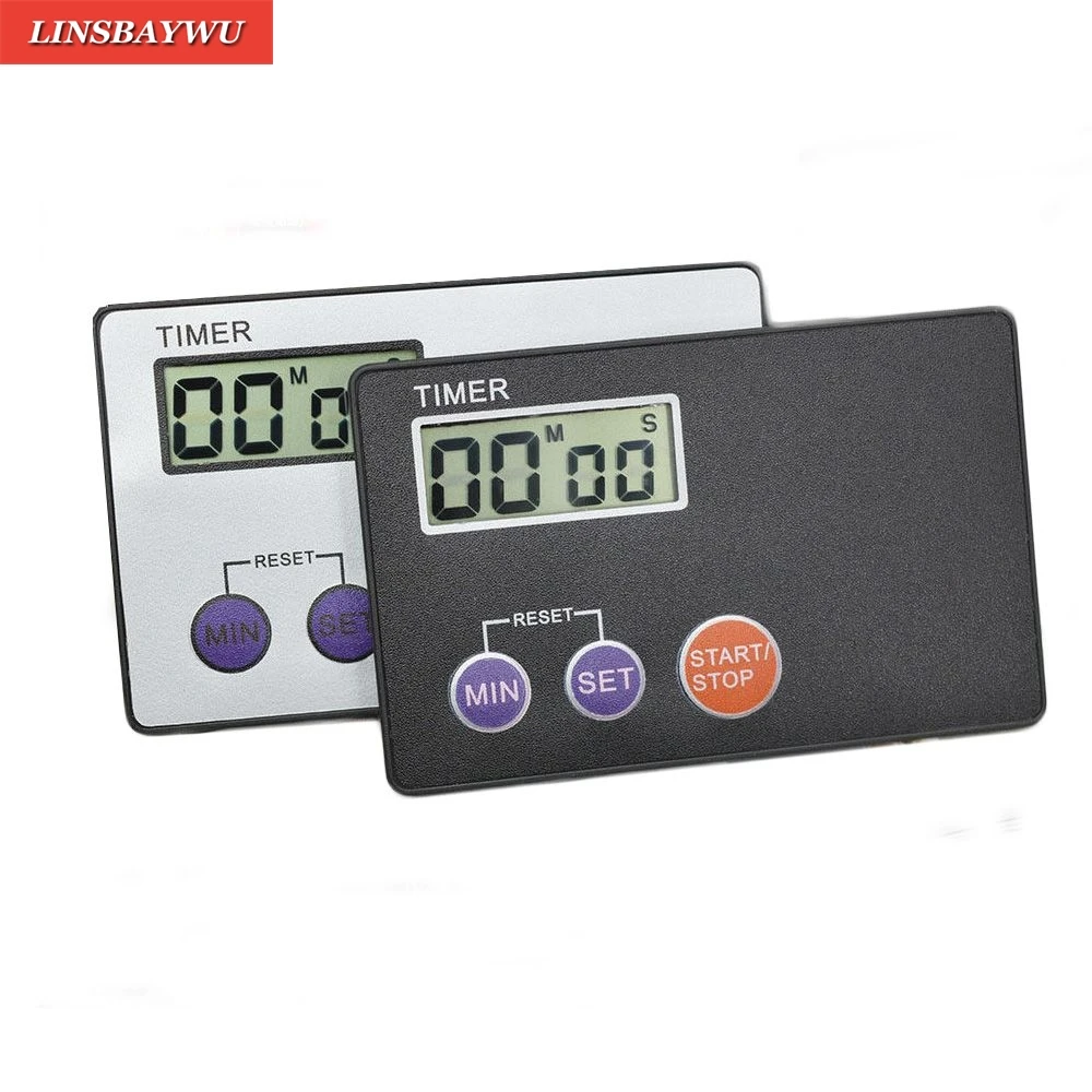

3 Buttons Credit Card Size Digital Study Rest Pocket Cooking Timer Countdown Kitchen Sport Count-Down Up Clock Alarm Reminder